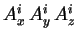 \( A^{i}_{x}\, A^{i}_{y}\, A^{i}_{z} \)