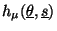 \( h_{\mu }(\underline{\theta },\underline{s}) \)