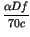 $\displaystyle {\frac{\alpha Df}{70c}}$