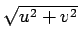 $ \sqrt{{u^{2}+v^{2}}}$