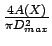 $ {\frac{{4A({X})}}{{\pi D_{max}^{2}}}}$