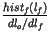 $\displaystyle {\frac{hist_{f }(l_{f} )}{dl_{o}/dl_{f}}}$