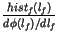 $\displaystyle {\frac{hist_{f }(l_{f} )}{d\phi (l_{f})/dl_{f}}}$