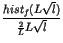 $\displaystyle {\frac{hist_{f }(L\sqrt{l} )}{\frac{2}{L}L\sqrt{l}}}$